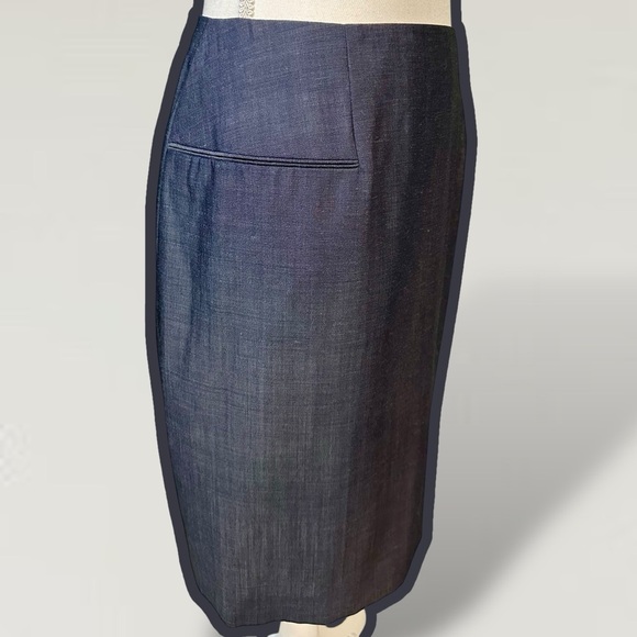 NWT Narciso Rodriguez Navy Blue Virgin Wool & Mohair Blend Pencil Skirt Size 8 - Picture 16 of 16